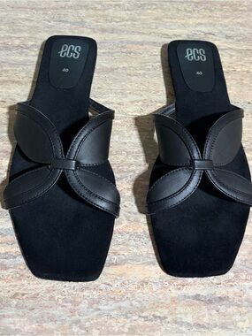 ECS Black Knot On Slipper Slide Sandals for Women